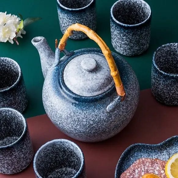 Japanese Gray Ceramic Bamboo Teapot 500ML