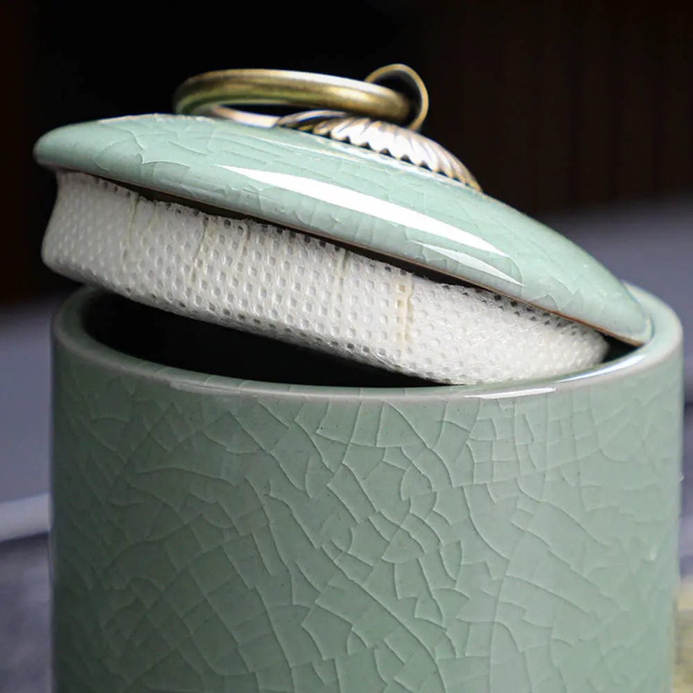 Japanese Jade Green Crackle Tea Set