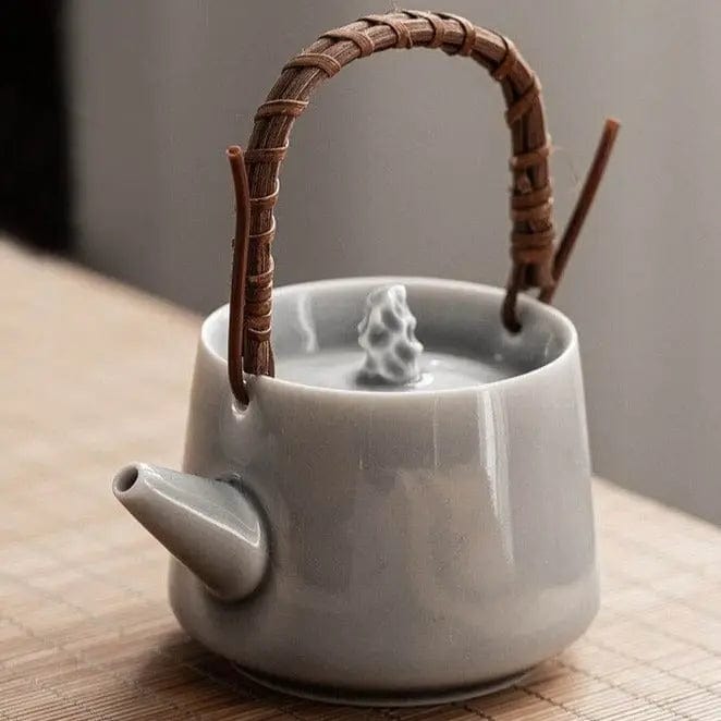 Japanese Tall Gray Porcelain Teapot 200 ml