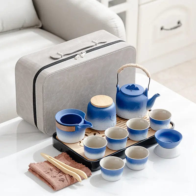 Japanese Tea Set with Landscape Motifs
