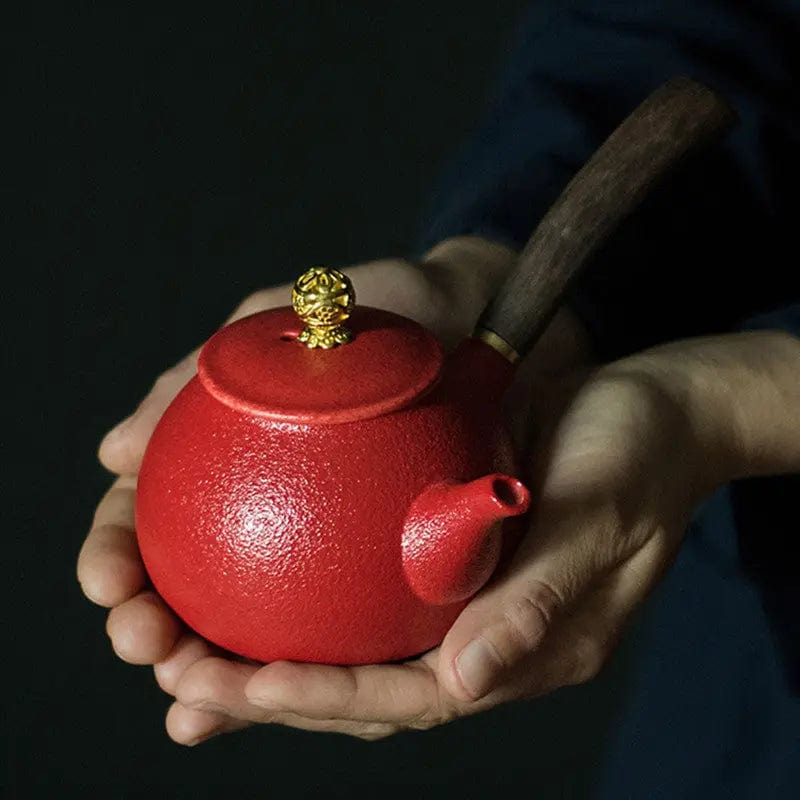Kyusu Red Chinese Ceramic Teapot 240ML