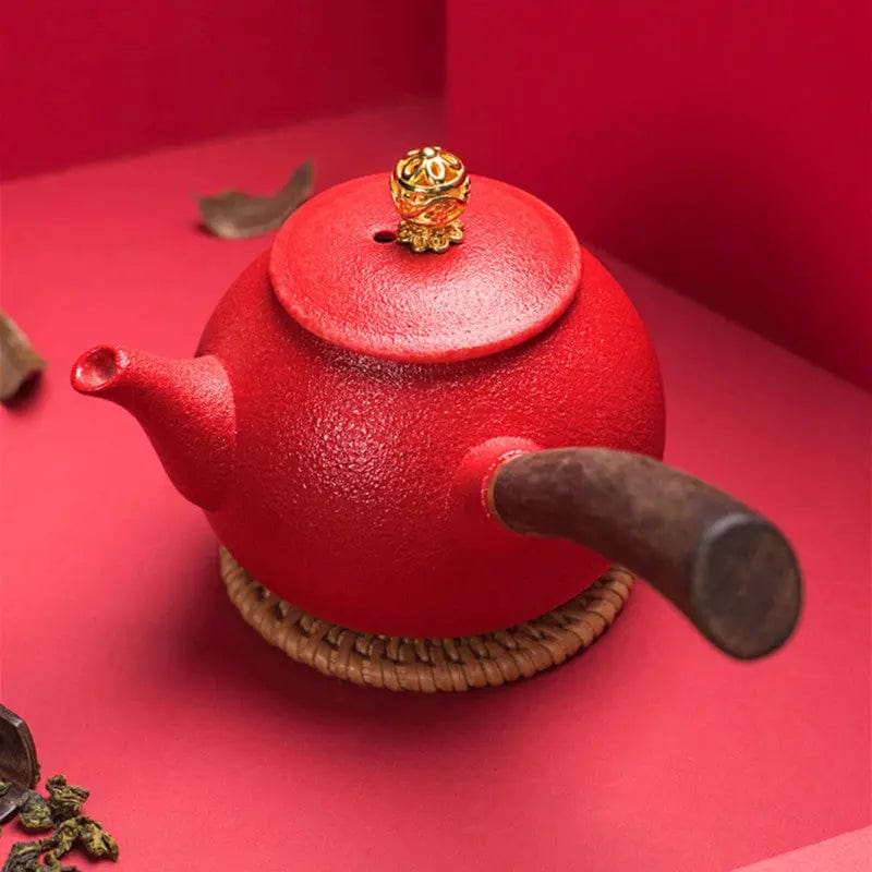 Kyusu Red Chinese Ceramic Teapot 240ML