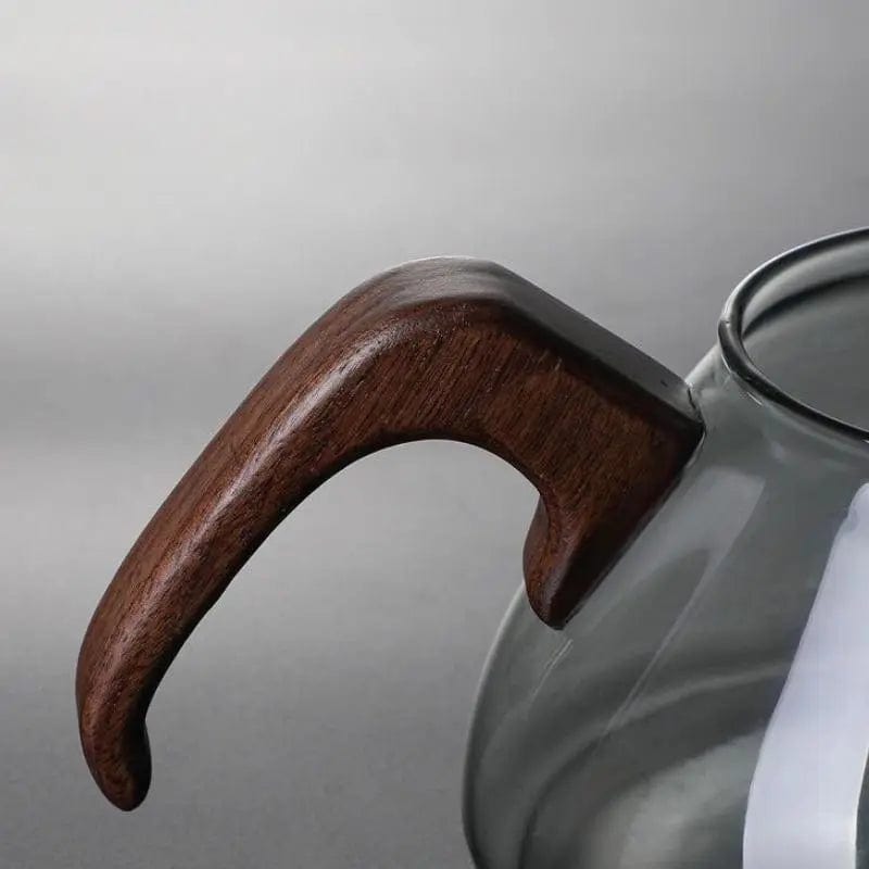 Minimalist Design Glass Teapot with Wood 600 ml