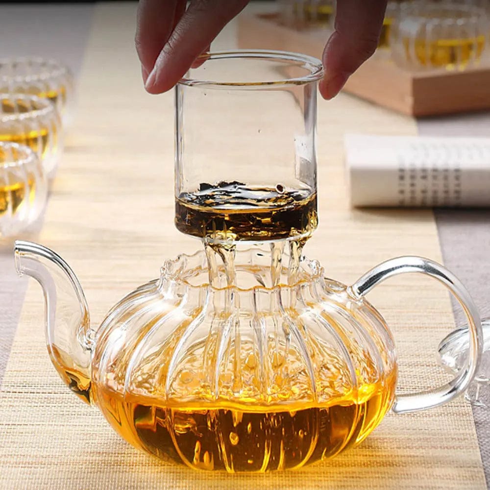 Pumpkin Design Glass Teaset