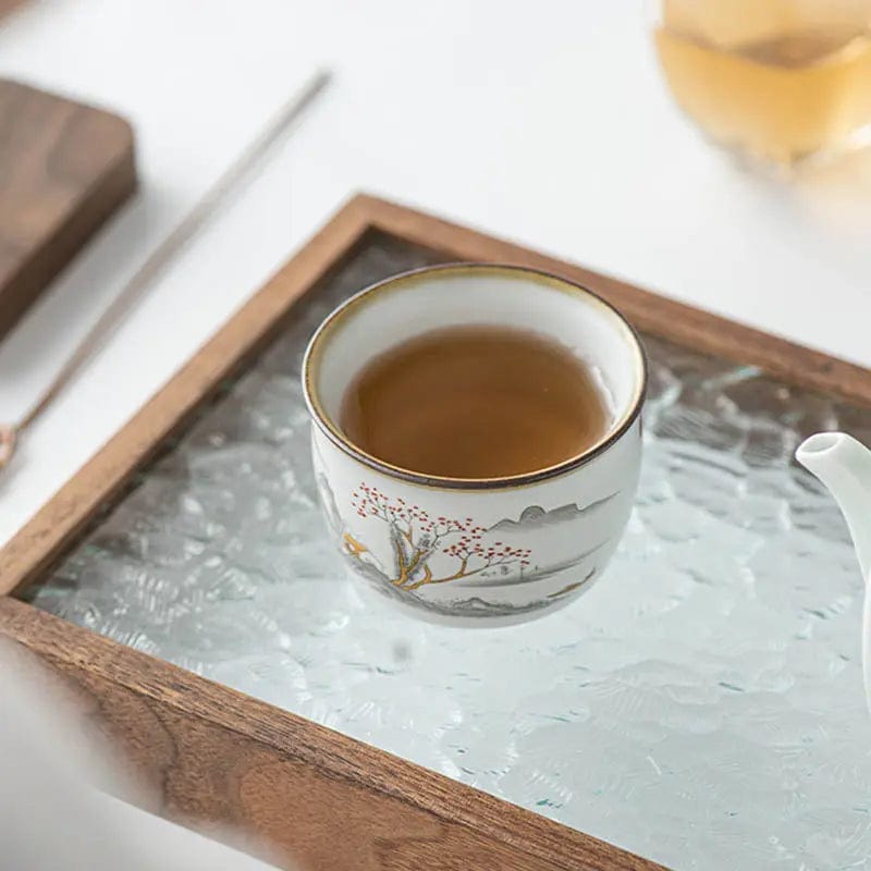 Set of 2 Ceramic Tea Cups 95ml