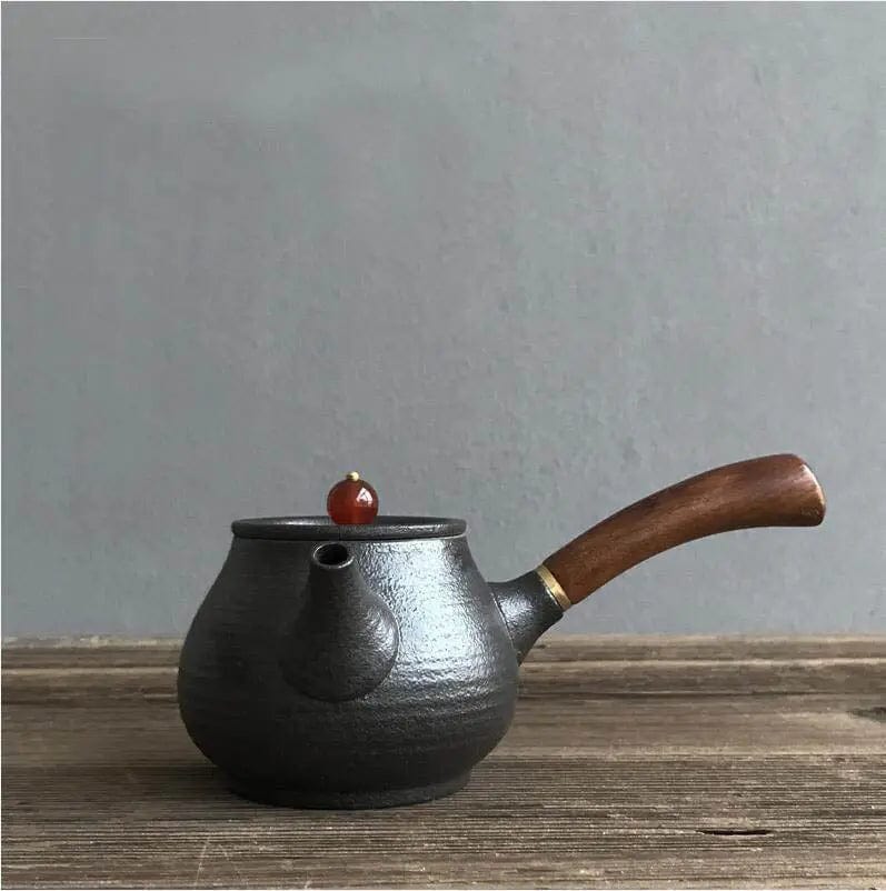 Small Japanese Black Ceramic Teapot 180 ml