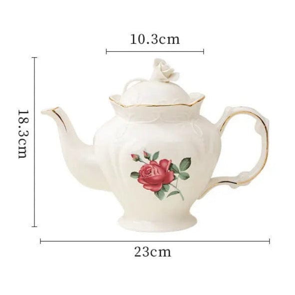Unique English Porcelain Teapot 1L