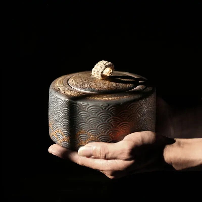 Vintage Japanese Ceramic Tea Canister 500ml
