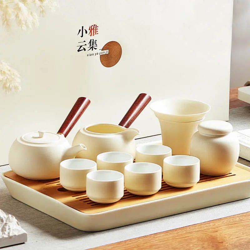 White Chinese Ceramic Tea Set